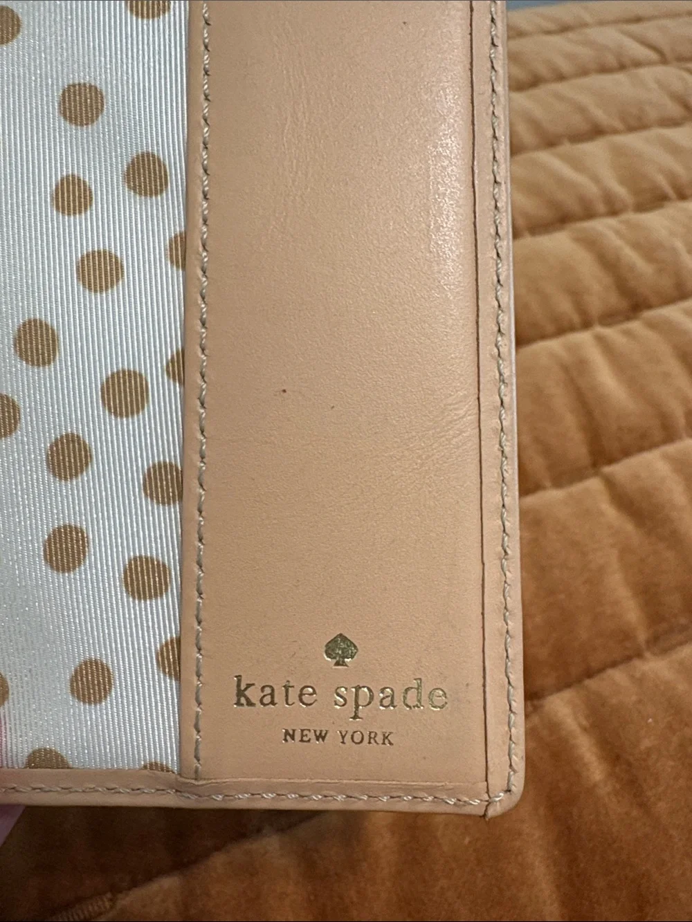 kate spade Yellow Leather Passport Cover with Logo Plaque